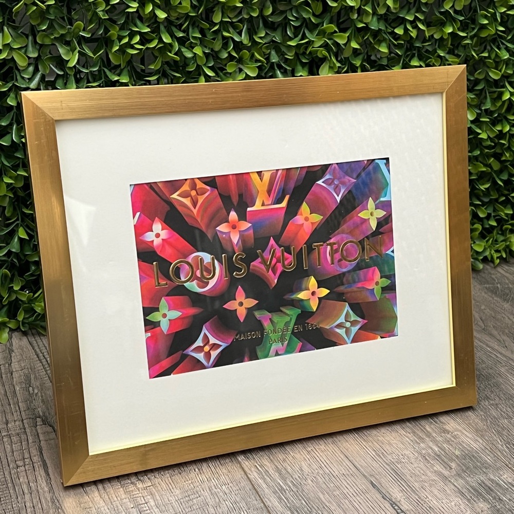Louis Vuitton multicolor small shopping bag in a frame